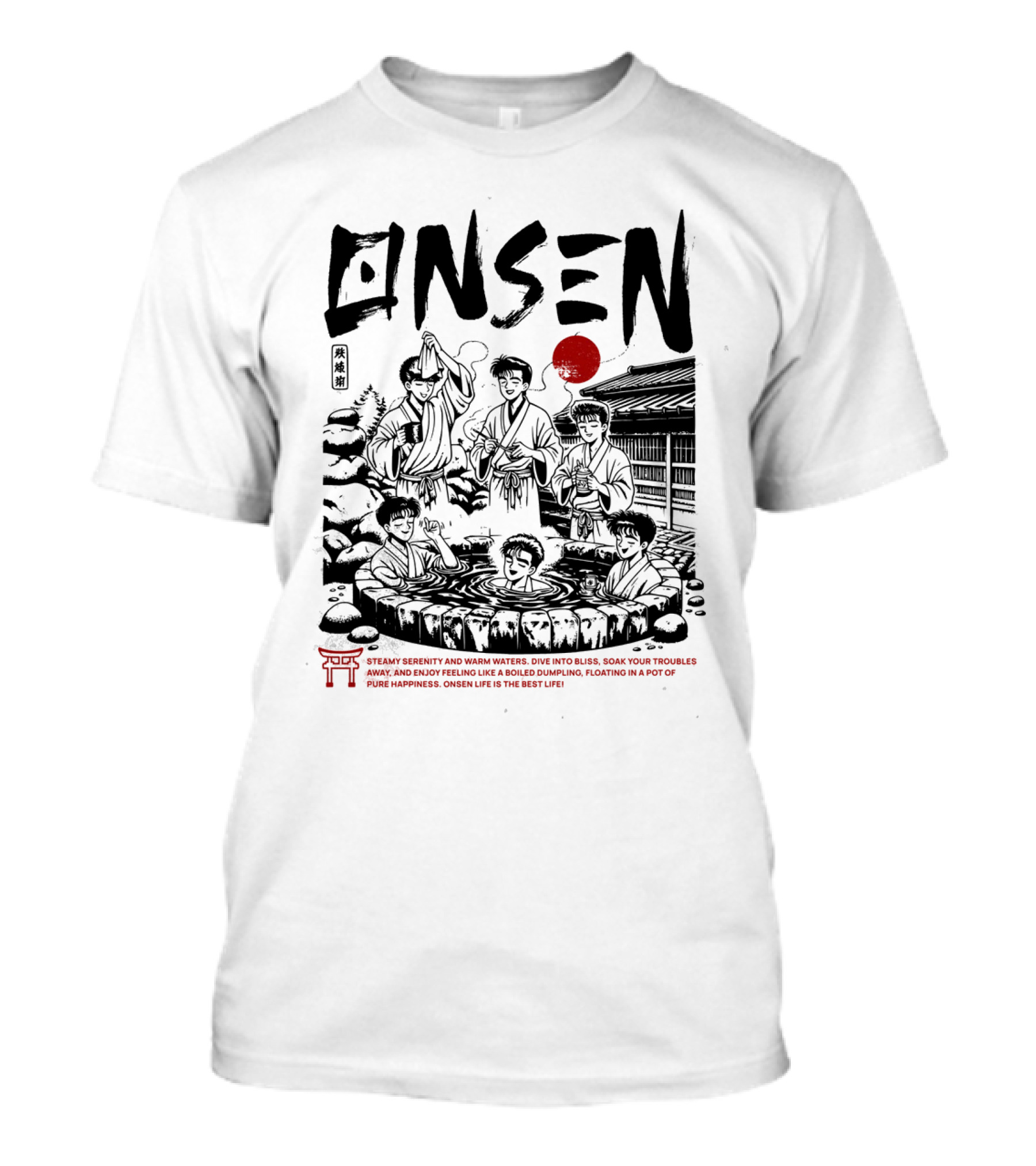 Onsen Hot Spring Soak Pure Happiness Anime T-Shirt