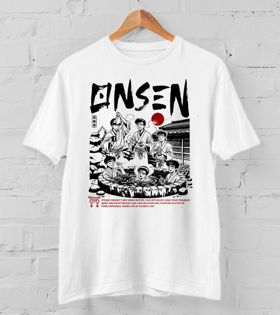 Onsen Hot Spring Soak Pure Happiness Anime T-Shirt
