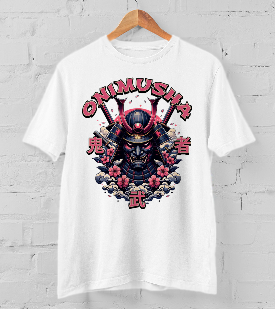 Onimusha Samurai Demon Warrior Flower Clouds T-Shirt