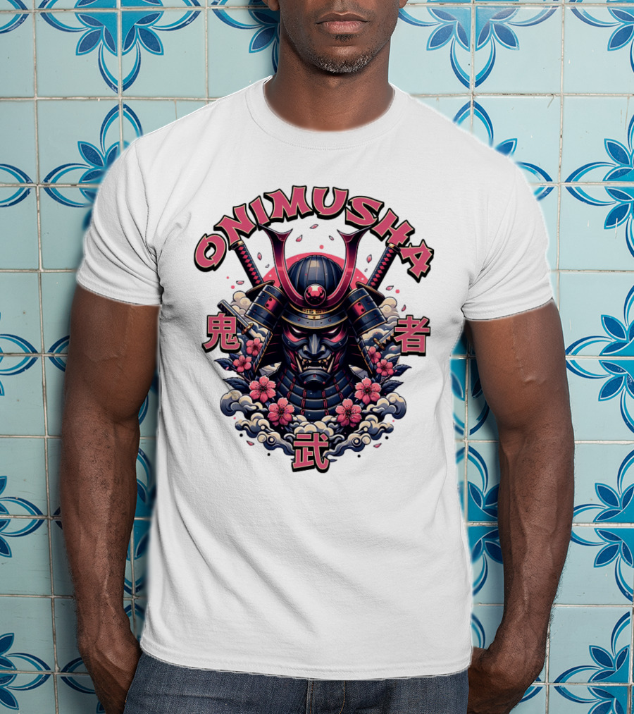 Onimusha Samurai Demon Warrior Flower Clouds T-Shirt