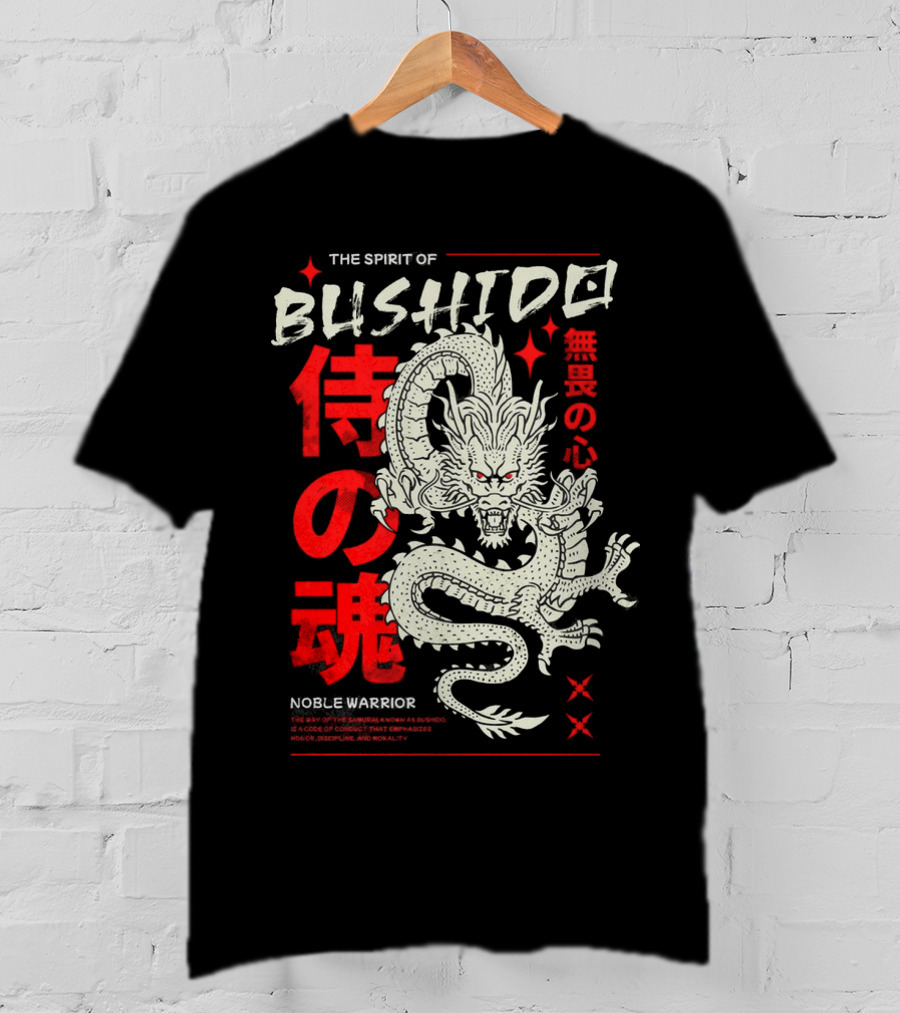 THE SPIRIT OF BUSHIDO NOBLE WARRIOR DRAGON T-Shirt