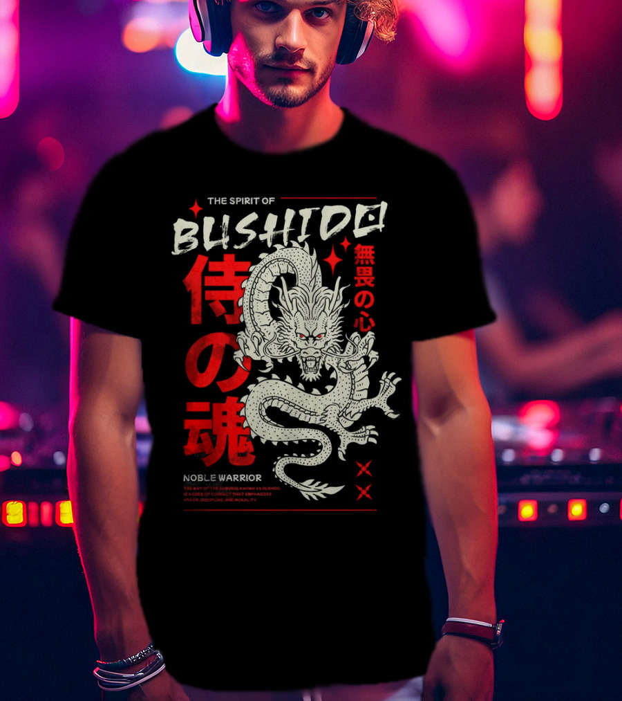 THE SPIRIT OF BUSHIDO NOBLE WARRIOR DRAGON T-Shirt