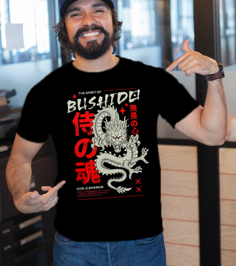 THE SPIRIT OF BUSHIDO NOBLE WARRIOR DRAGON T-Shirt