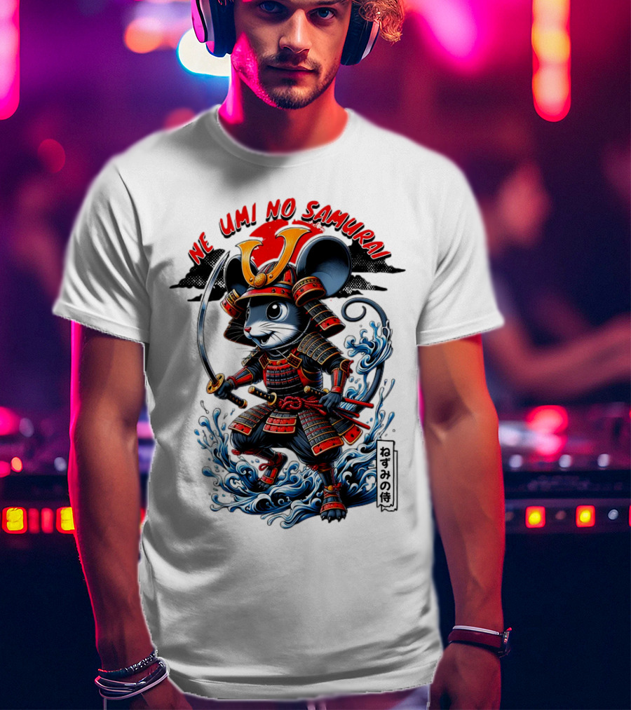 Ne Umi No Samurai Mouse Samurai Cute T-Shirt