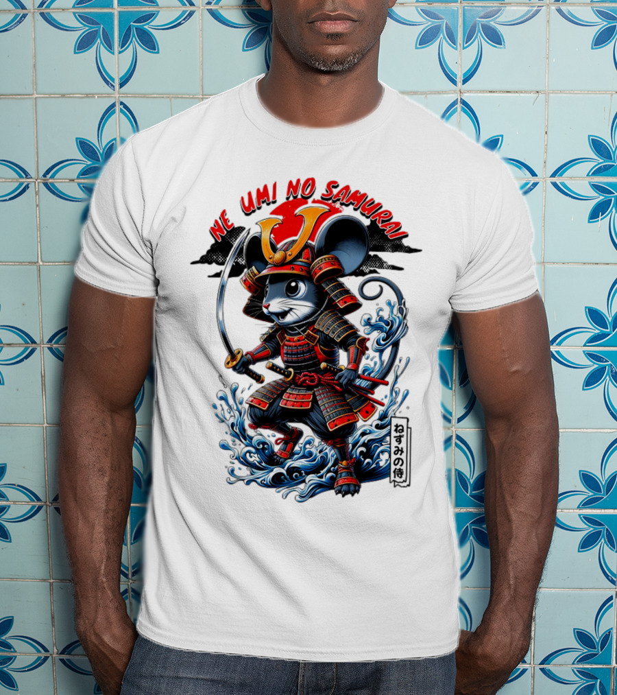 Ne Umi No Samurai Mouse Samurai Cute T-Shirt