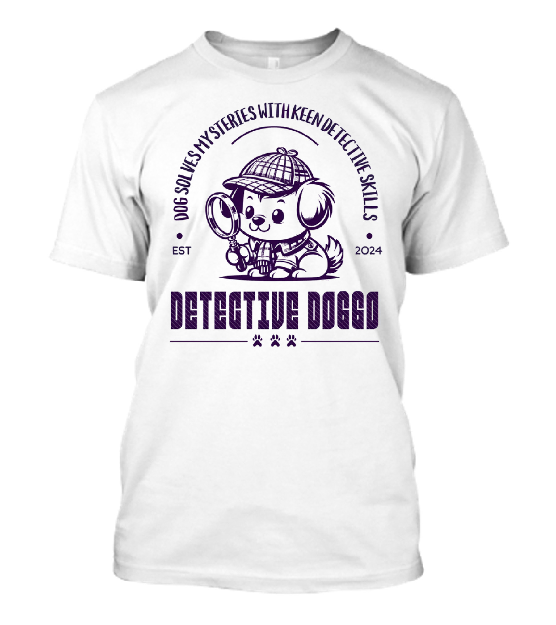 Detective Doggo Dog Solves Mysteries With Keen Detective Skills Est T-Shirt