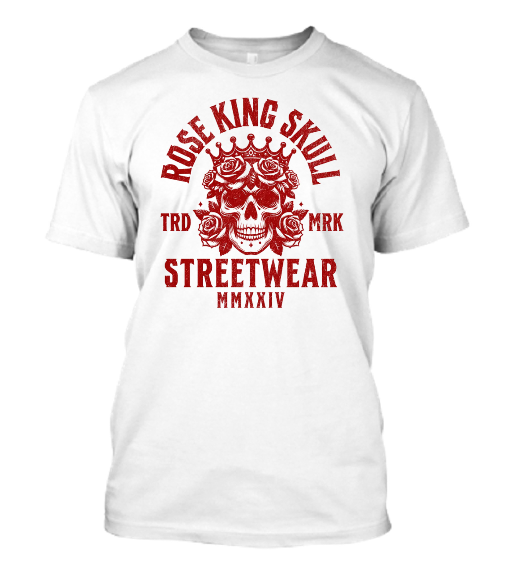 Rose King Skull TRD MRK Streetwear MMXXIV T-Shirt