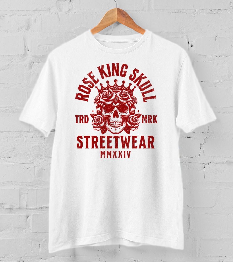 Rose King Skull TRD MRK Streetwear MMXXIV T-Shirt