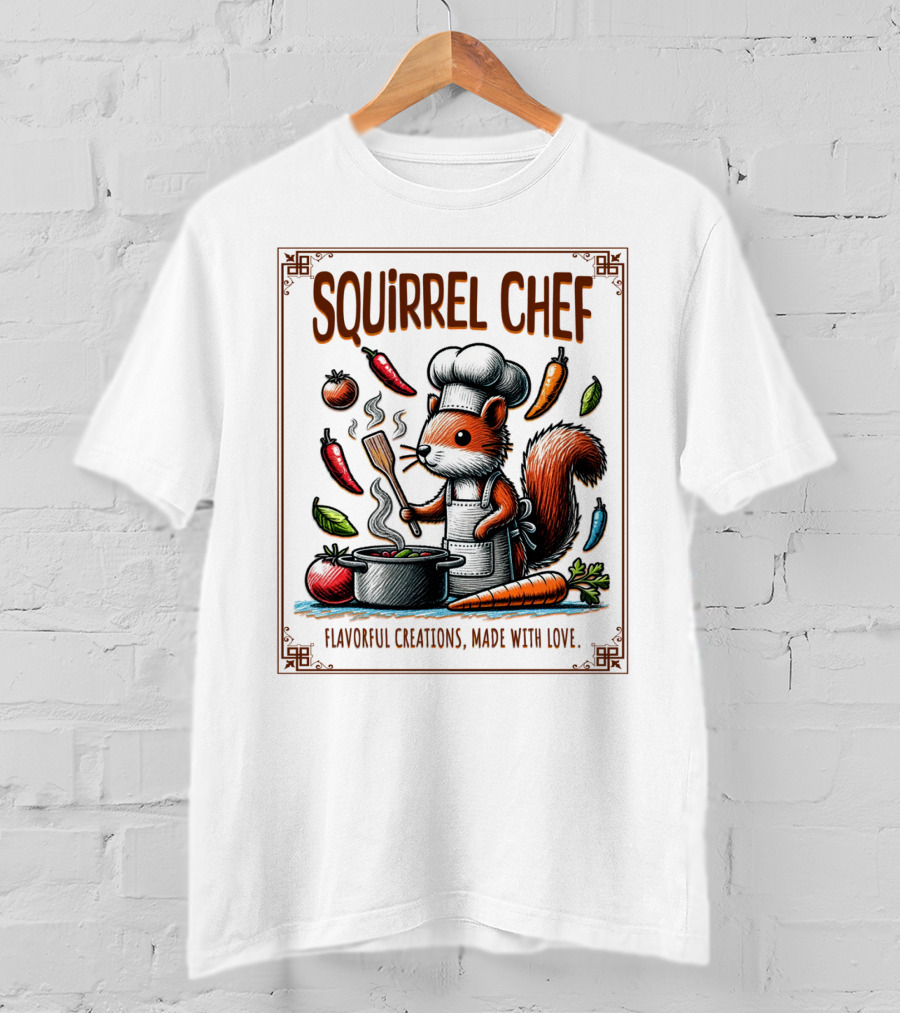 Squirrel Chef Flavorful Creations Made With Love T-Shirt