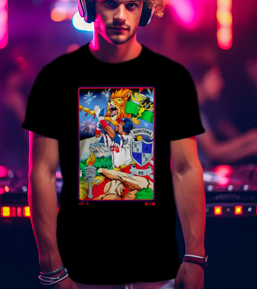 Hometown Kid Bat Boy 1996 Braves Lion Fireworks T-Shirt