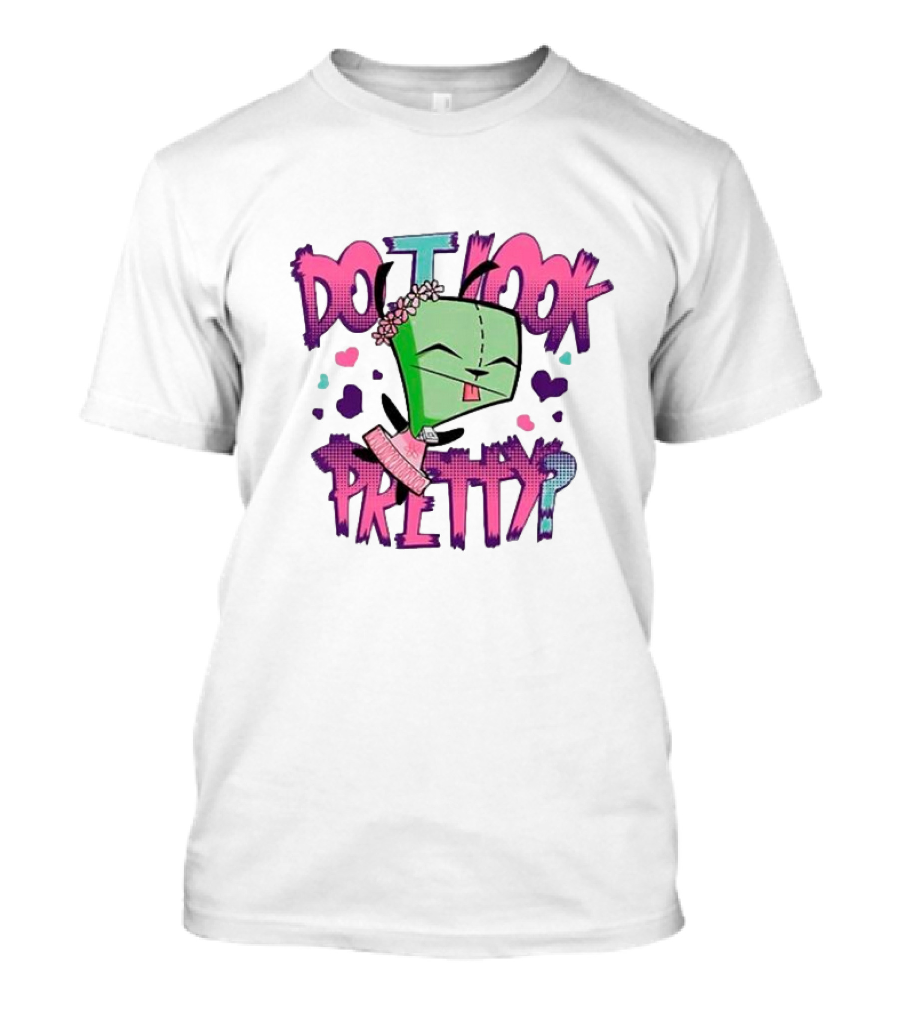 Do I Look Pretty Gir Inspired Expression With Pink And Green Accents T-Shirt