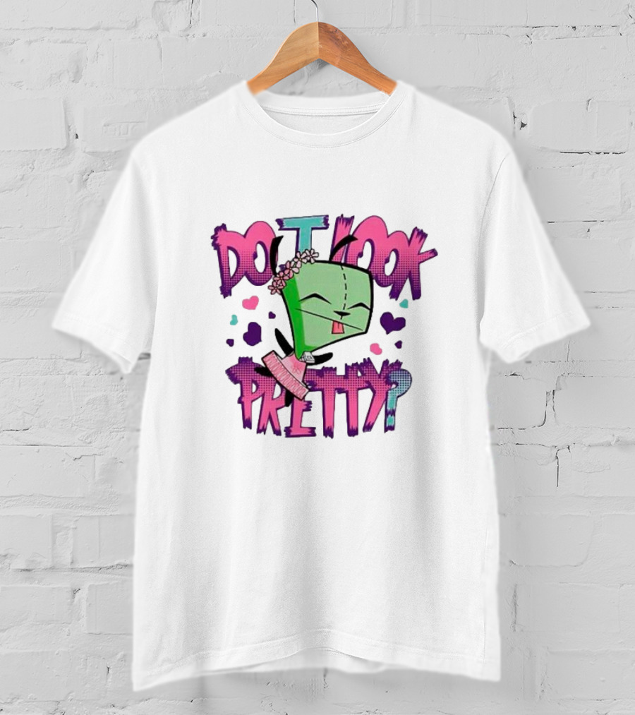 Do I Look Pretty Gir Inspired Expression With Pink And Green Accents T-Shirt