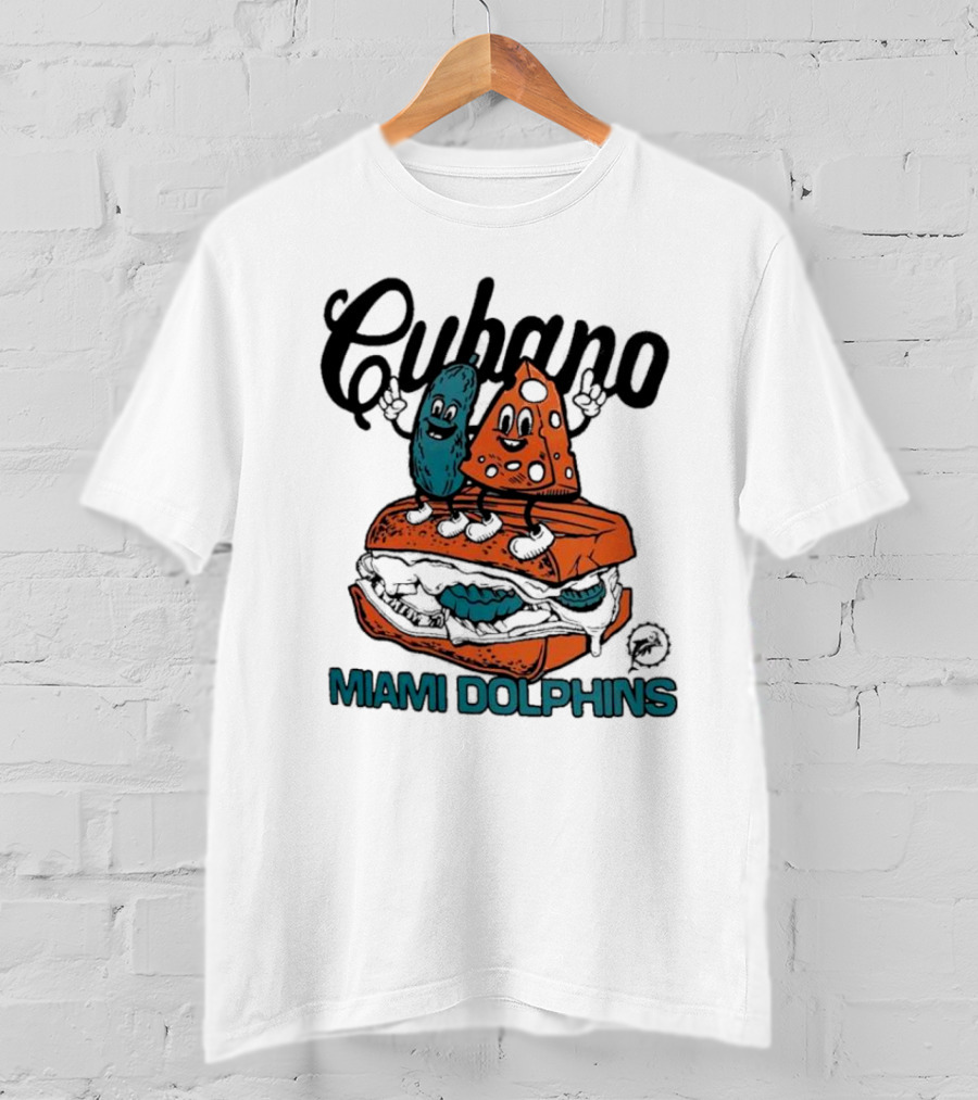 Cubano Miami Dolphins Sandwich Cartoon Characters T-Shirt