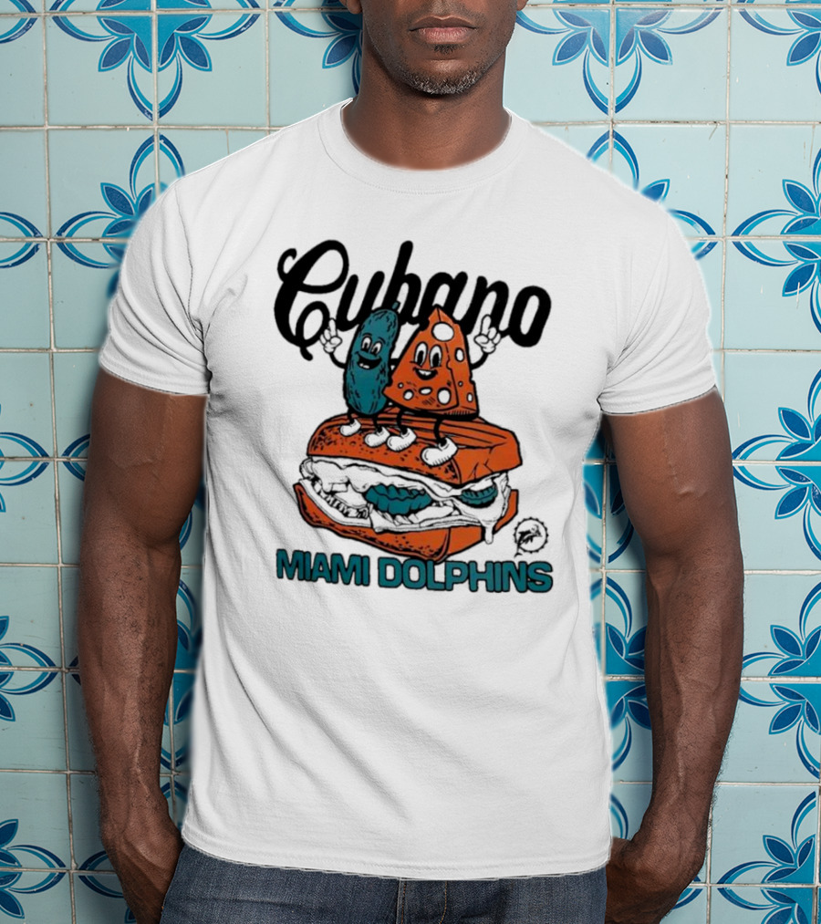 Cubano Miami Dolphins Sandwich Cartoon Characters T-Shirt