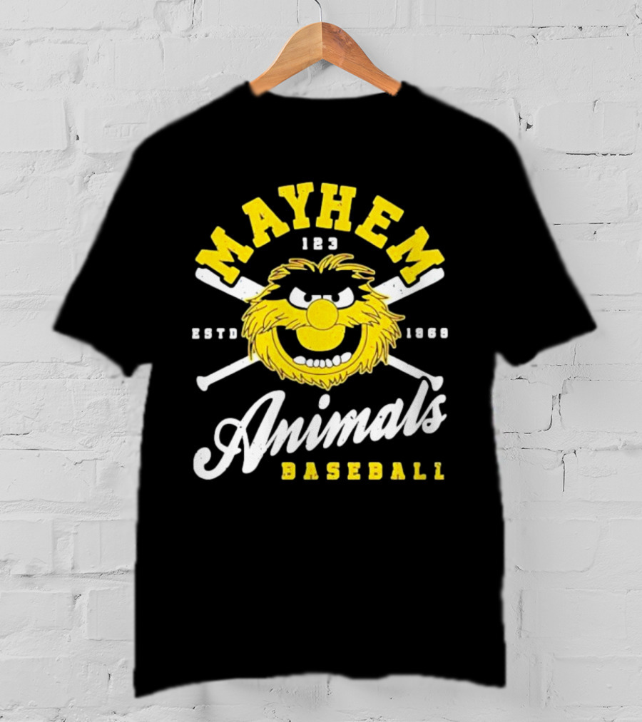 Mayhem 123 ESTD 1969 Animals Baseball T-Shirt