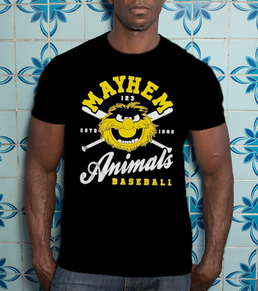 Mayhem 123 ESTD 1969 Animals Baseball T-Shirt
