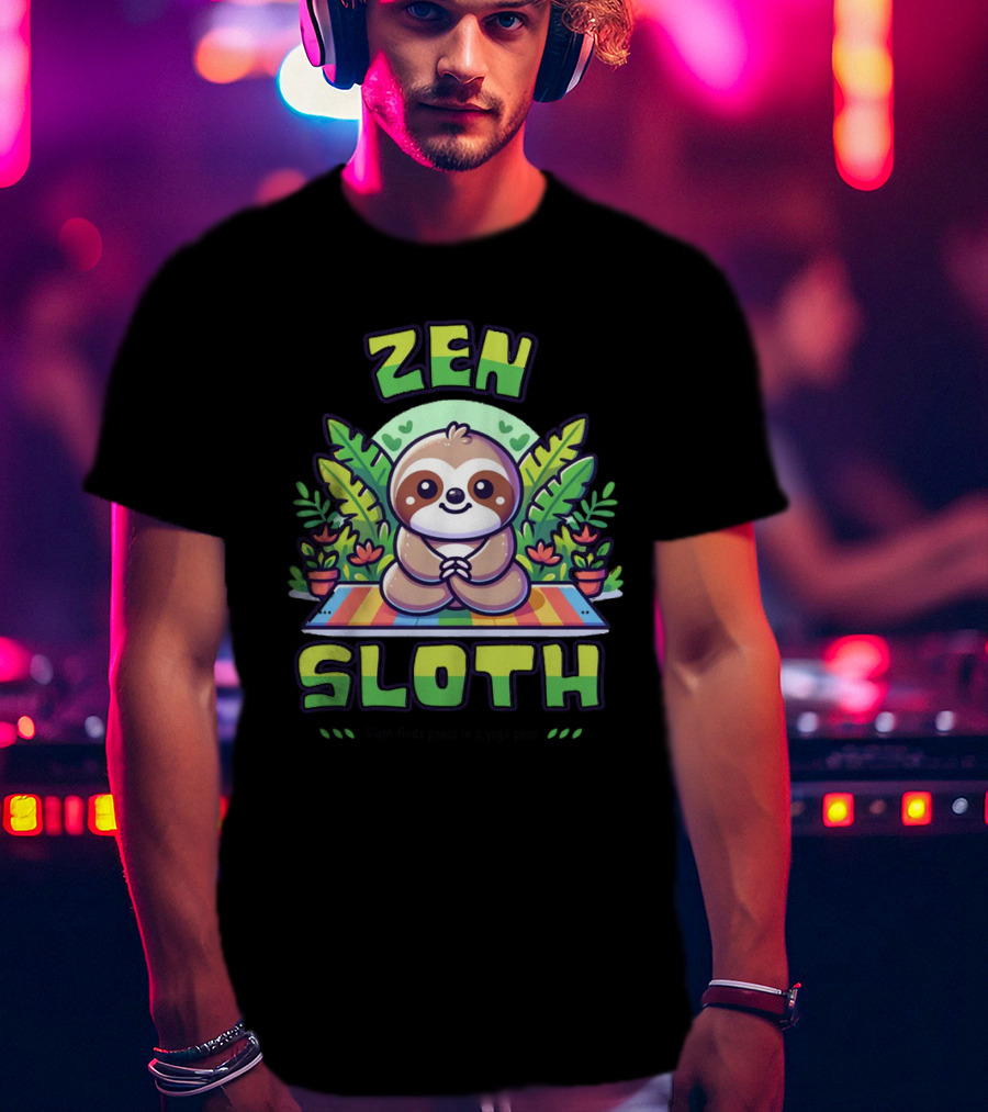 Zen Sloth Finds Peace In A Yoga Pose T-Shirt