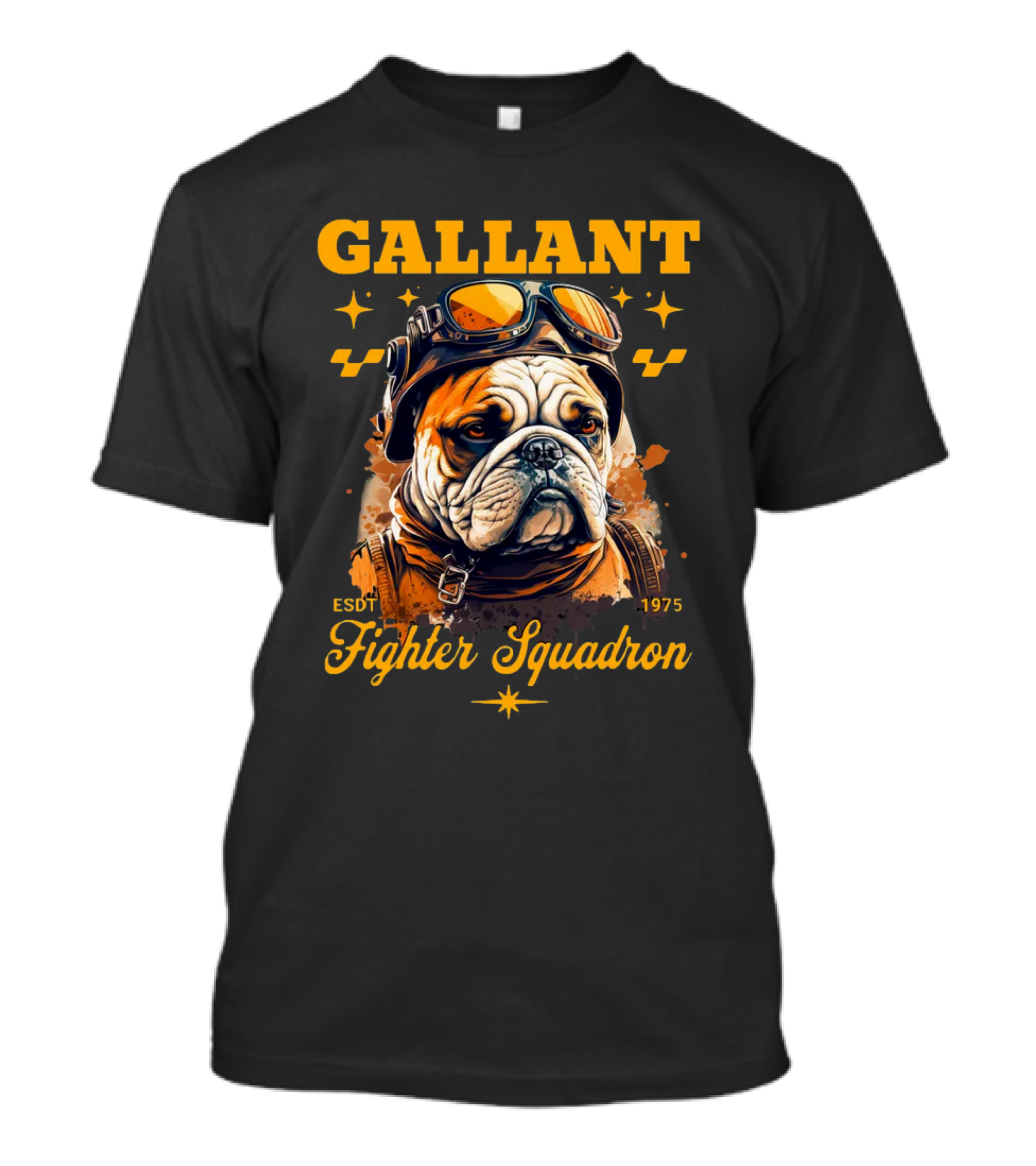 Gallant Bulldog Fighter Squadron 1975 Vintage Pilot Theme ESDT T-Shirt