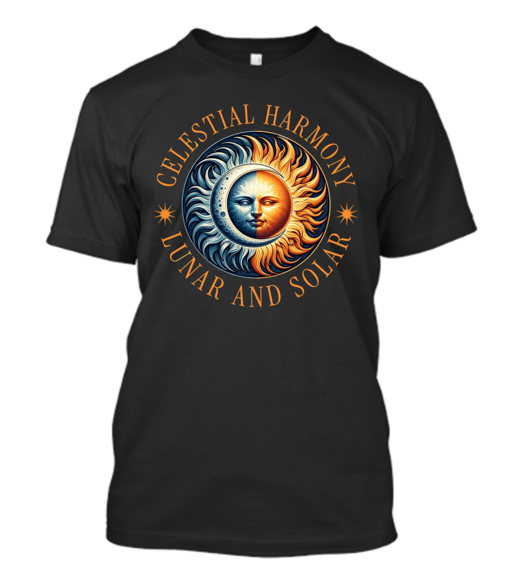 Celestial Harmony Lunar And Solar Duality Moon And Sun Symmetry T-Shirt