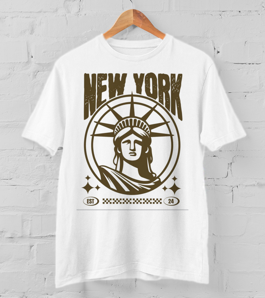 New York Statue Of Liberty EST 24 T-Shirt
