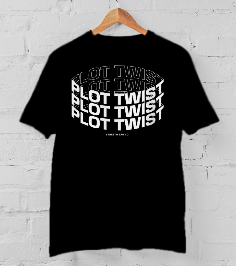 Plot Twist Streetwear Co. Repeated Text T-Shirt