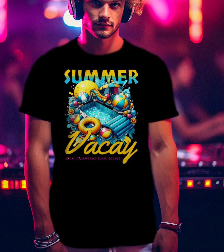 Summer Vacay Dreams And Sunny Scenes Pool Party T-Shirt