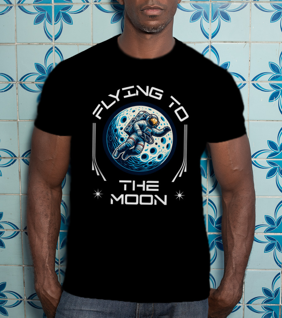 Flying To The Moon Space Astronaut Adventure Lunar Journey T-Shirt