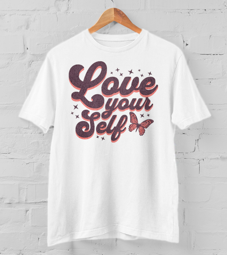 Love Yourself Butterfly With Stars T-Shirt