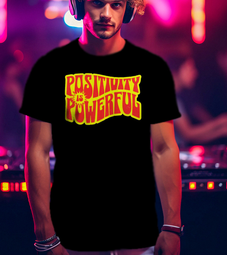 Positivity Is Powerful Retro Typography T-Shirt