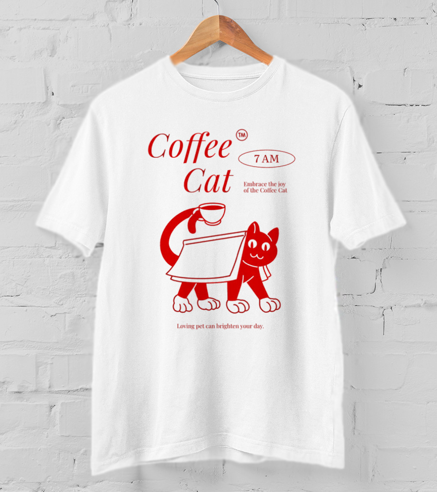 Coffee Cat 7 AM Embrace The Joy Of The Coffee Cat T-Shirt