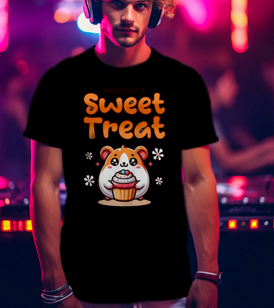 Hamster's Sweet Treat Cupcake Cute Creamy Delight T-Shirt