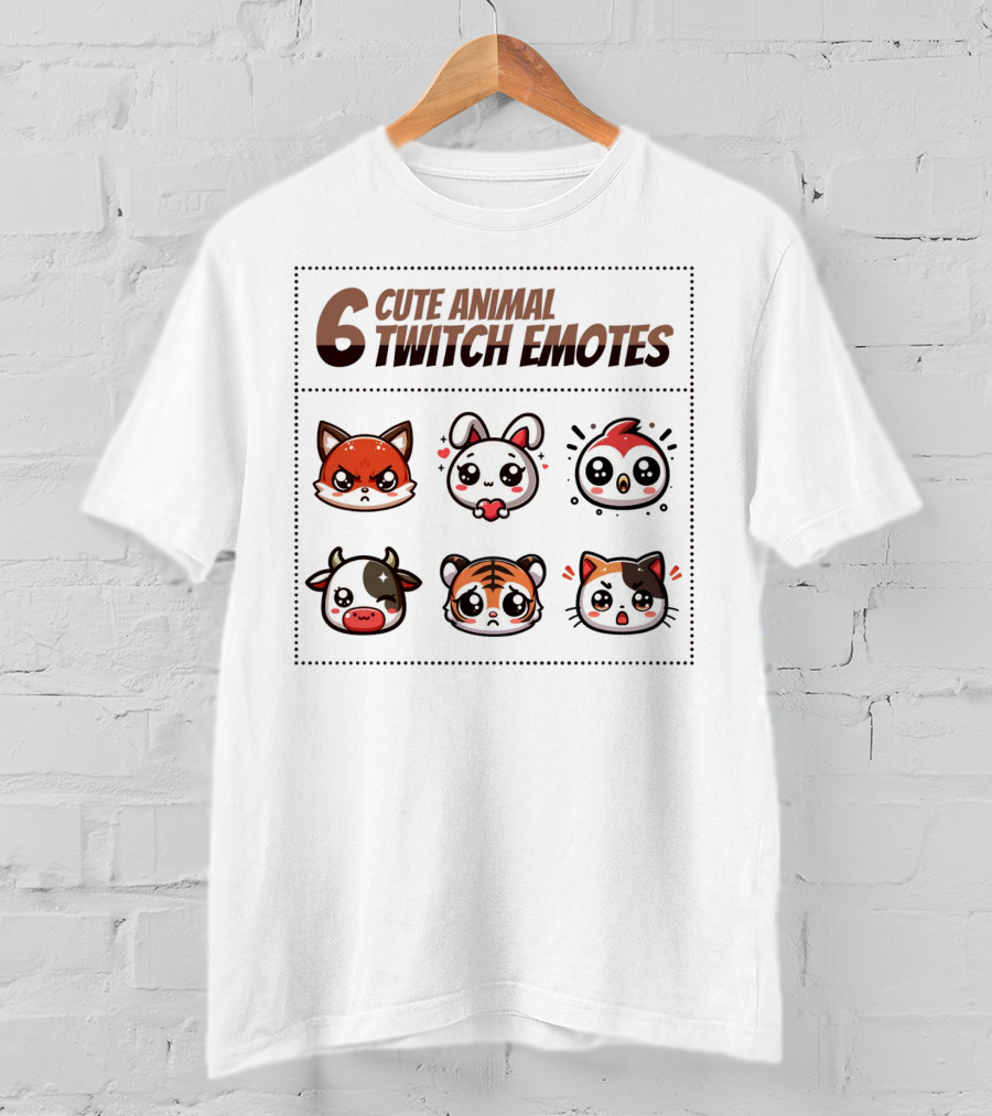 6 Cute Animal Twitch Emotes T-Shirt