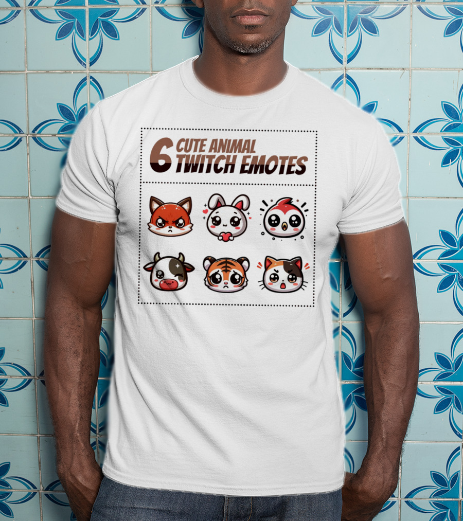 6 Cute Animal Twitch Emotes T-Shirt