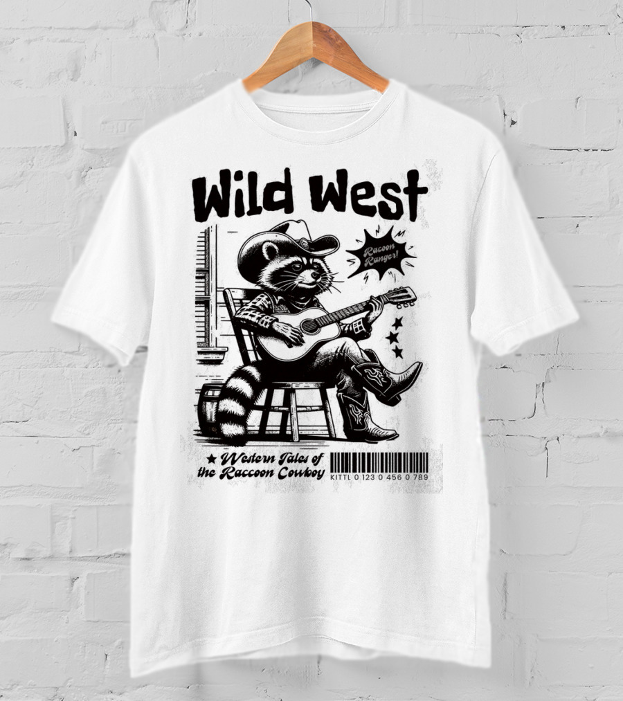 Wild West Raccoon Ranger Western Tales Of The Raccoon Cowboy T-Shirt