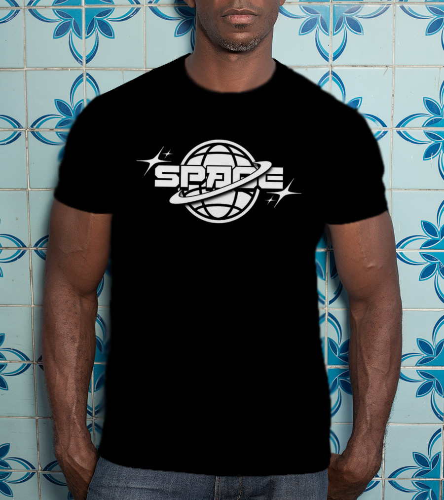 Space Logo With Orbiting Ring And Stars T-Shirt