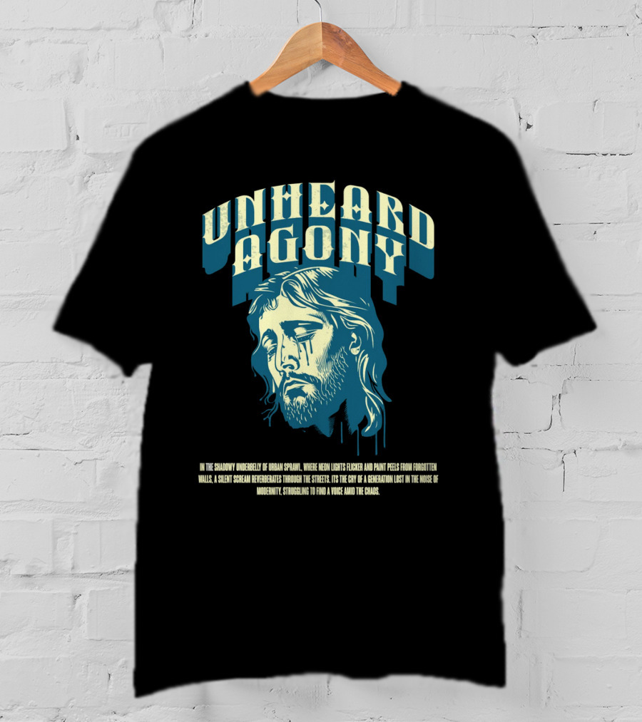 Unheard Agony Neon Lights Silent Scream Struggling Voice Chaos T-Shirt