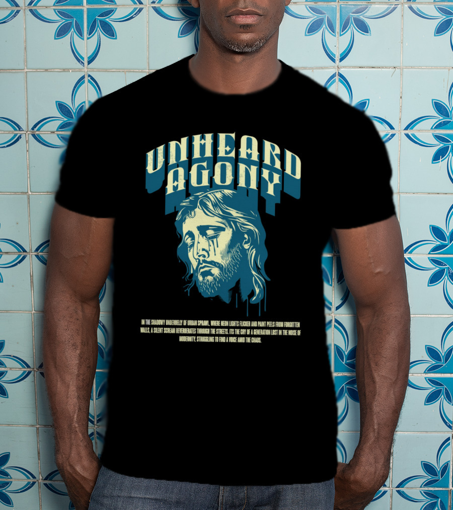 Unheard Agony Neon Lights Silent Scream Struggling Voice Chaos T-Shirt