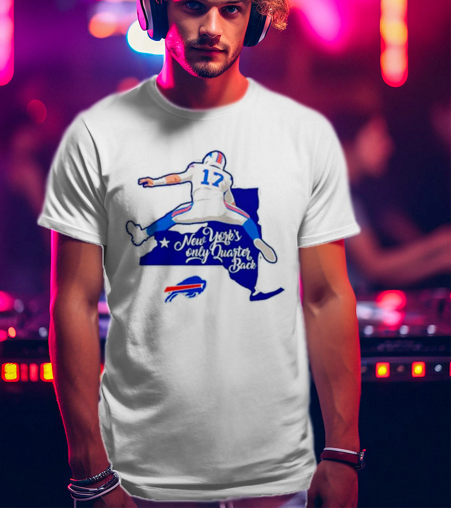 Buffalo Bills 17 New York's Only Quarterback With Iconic Jump And Team Colors T-Shirt