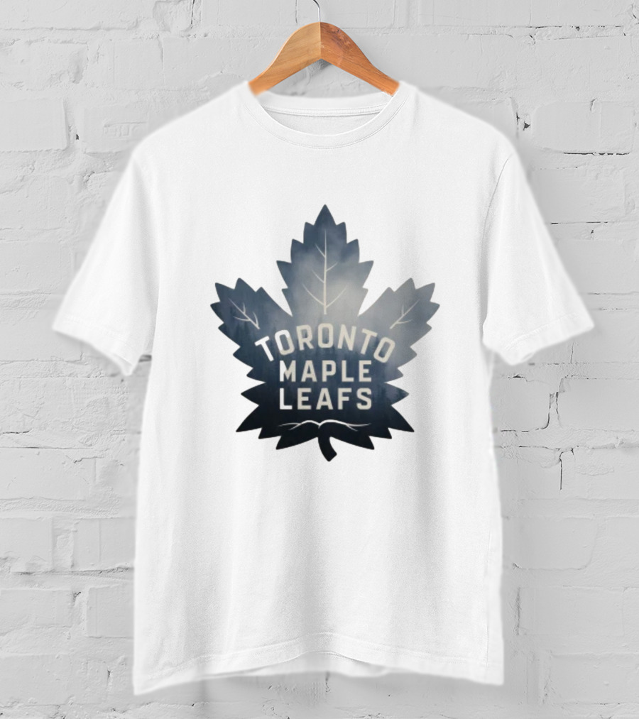 Toronto Maple Leafs Logo In Maple Leaf Shape T-Shirt