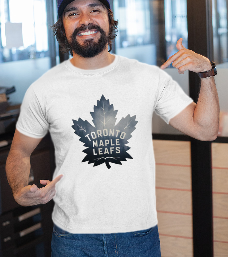 Toronto Maple Leafs Logo In Maple Leaf Shape T-Shirt