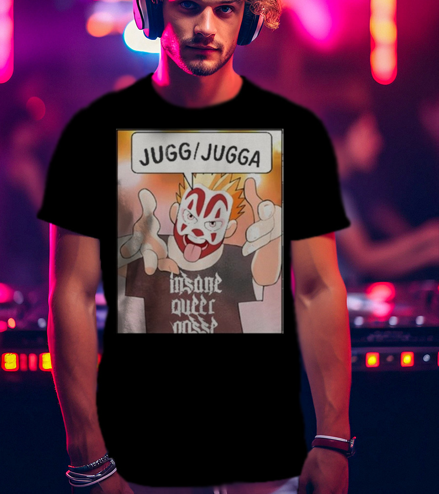 Jugg Jugga Insane Queer Posse Cartoon Character Clown Face T-Shirt