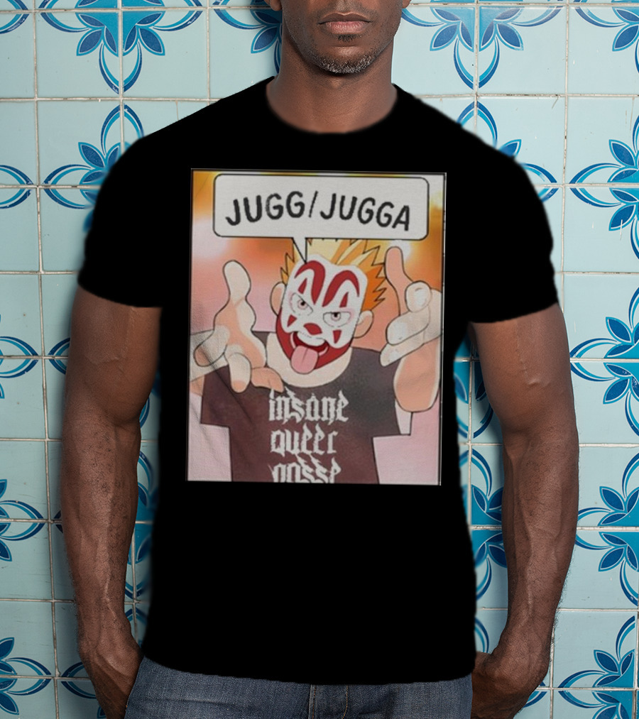 Jugg Jugga Insane Queer Posse Cartoon Character Clown Face T-Shirt