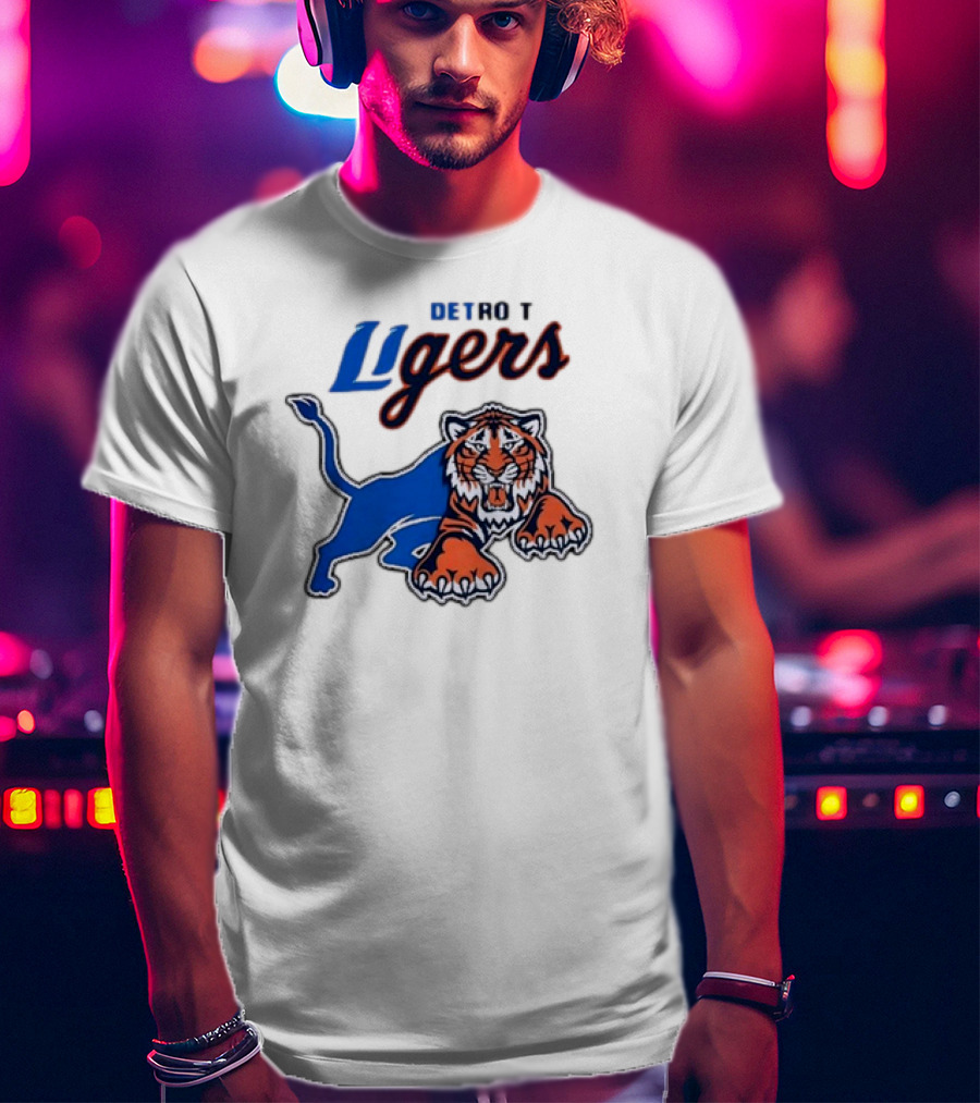 Detroit Ligers Detroit Tigers X Detroit Lions Crossover T-Shirt