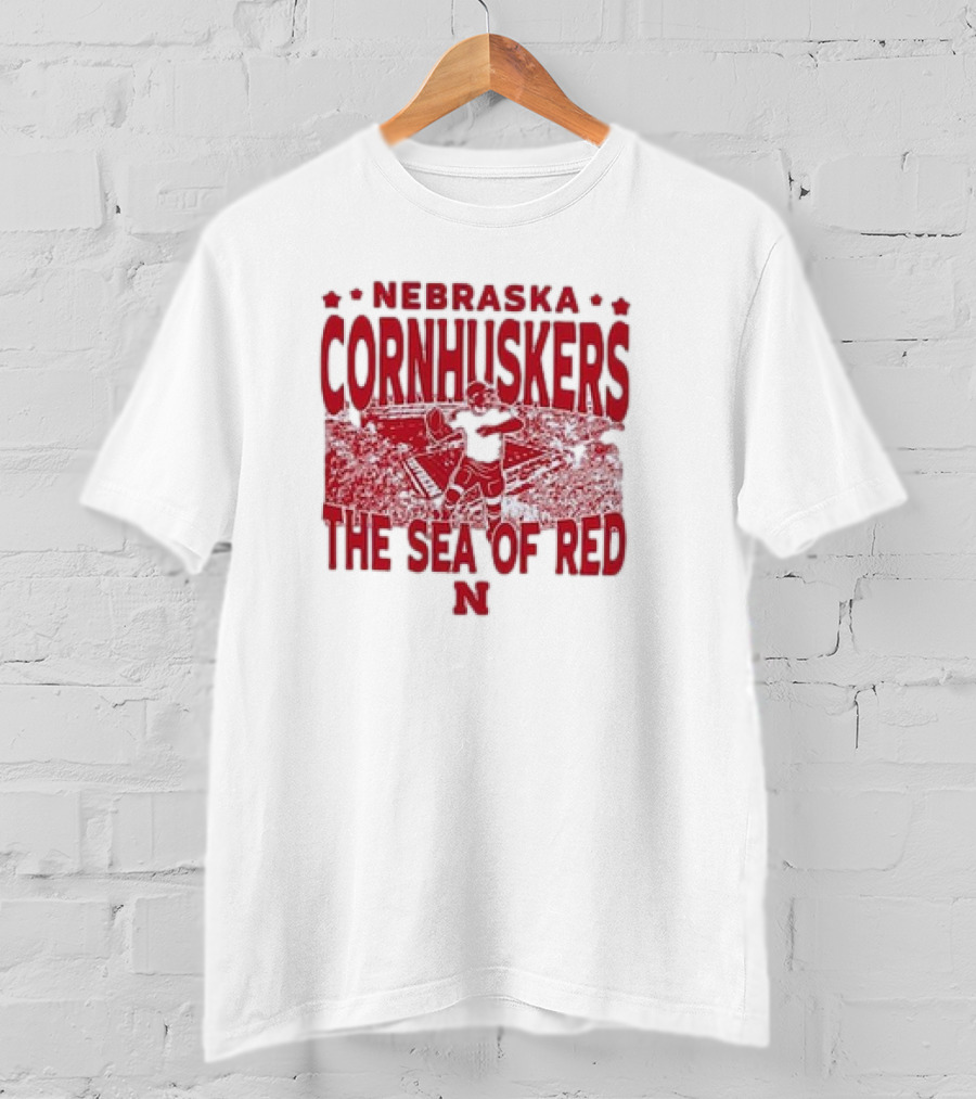 Nebraska Cornhuskers The Sea Of Red Stadium Scene T-Shirt