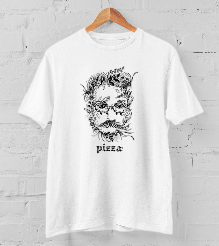 Pizzamas John Floral Face Pizza Motif T-Shirt