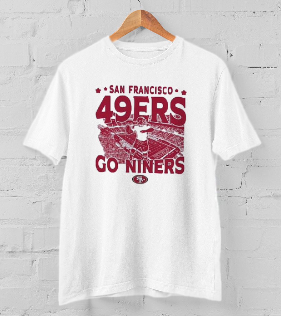 San Francisco 49ers Go Niners Vintage Stadium Football T-Shirt