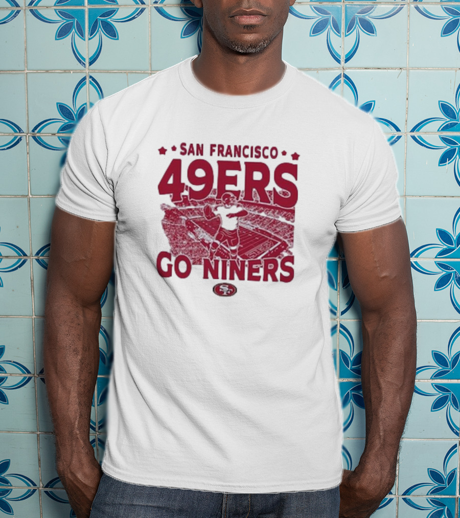 San Francisco 49ers Go Niners Vintage Stadium Football T-Shirt