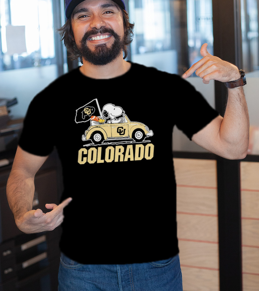 Peanuts Snoopy Woodstock Colorado Buffaloes Car T-Shirt
