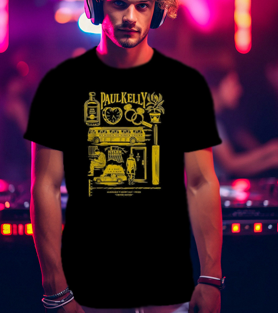 Paul Kelly Ausmusic Travis Price Illustration Iconic Symbols T-Shirt