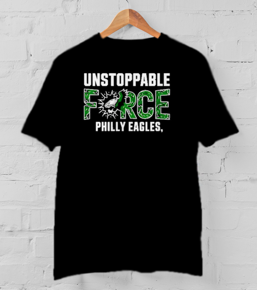 Unstoppable Force Philly Eagles Eagle Head Logo Explosion T-Shirt